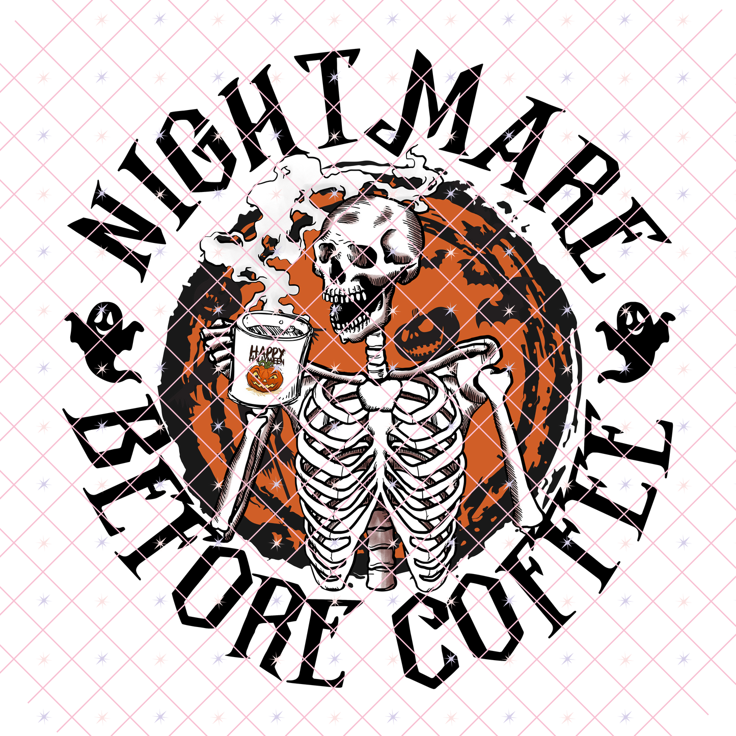 Nightmare Before Coffee DTF Transfer