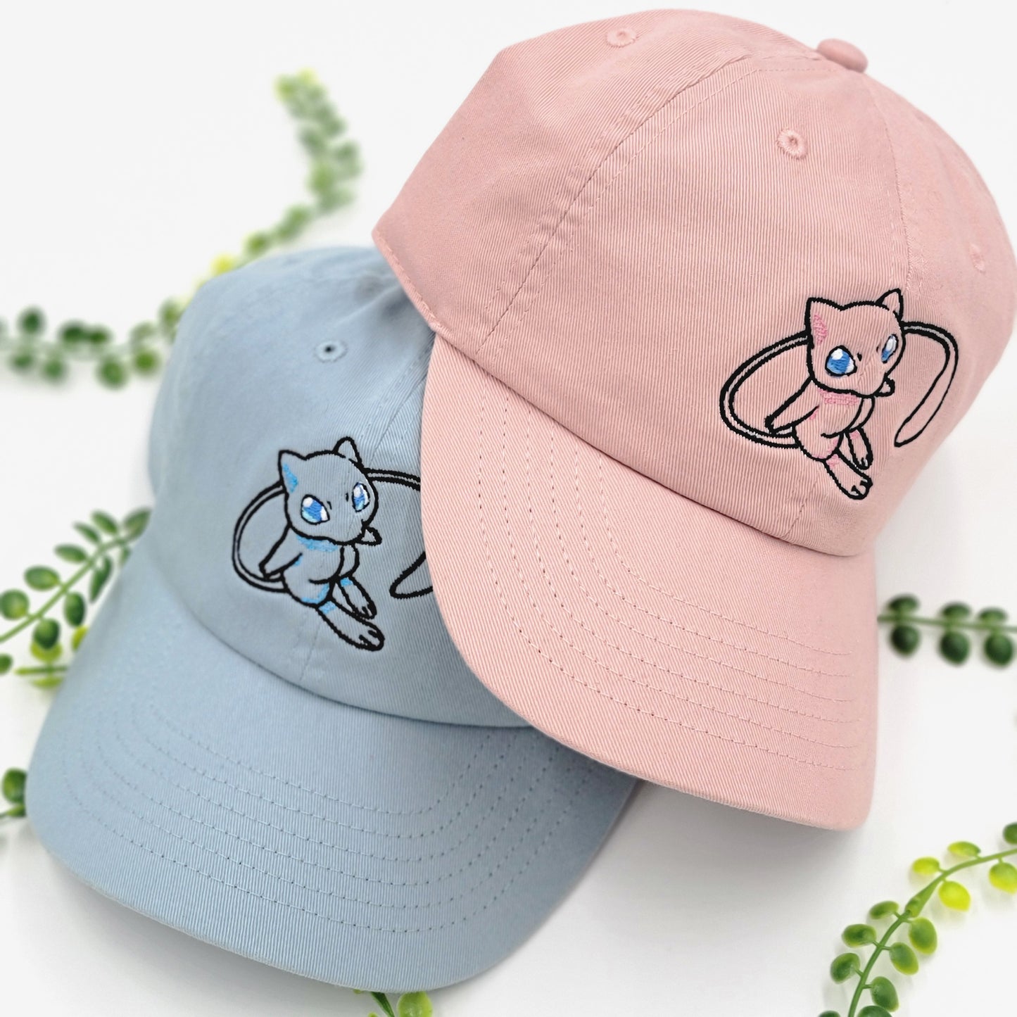 Embroirdered Flying Mew Cap - Blue and Pink