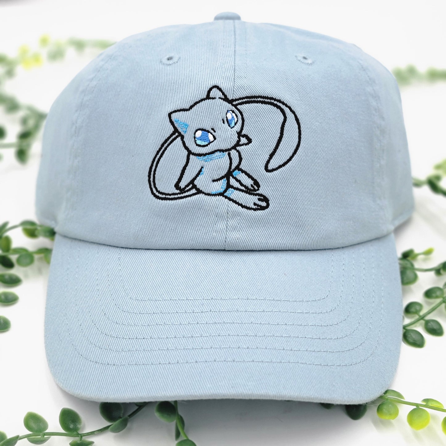 Embroirdered Flying Mew Cap - Blue and Pink