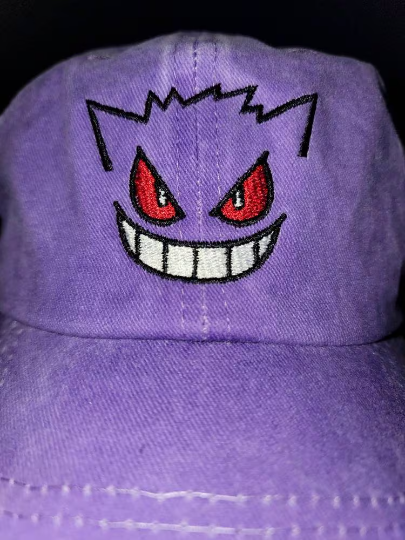 Embroidered Smiling Gengar Cap, Cute, Gen1