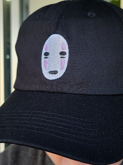 Embroidered Noface Spirit Mask - Anime, Cute, Dad Hat