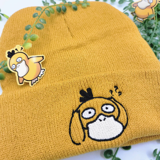 Embroidered Poke Beanie - Gengar, Psyduck, Slowpoke, Snorlax, Cute, Retro, Gen1