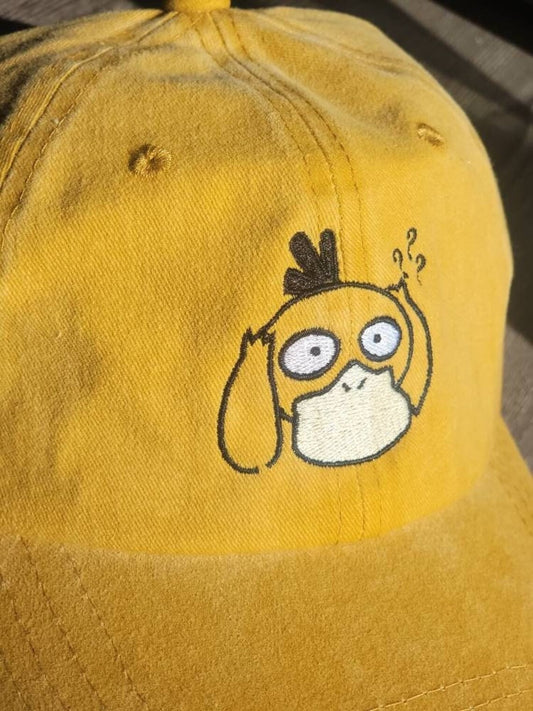 Embroidered Confused Psyduck Cap, Cute, Gen1