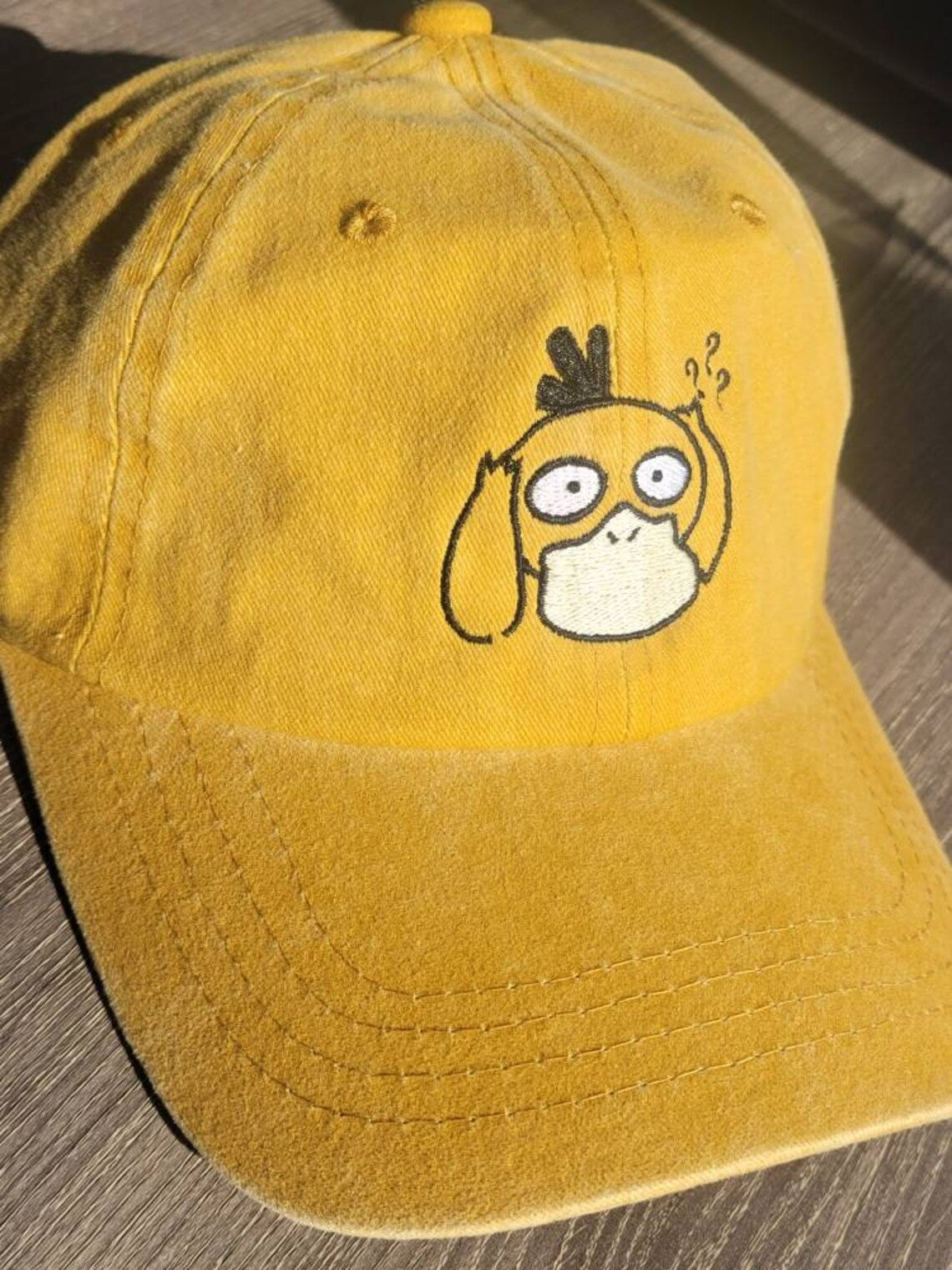 Embroidered Confused Psyduck Cap, Cute, Gen1